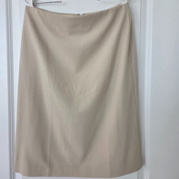 Calvin Klein Collection Women’s 100% Wool A-Line Skirt Size8 Beige - Picture 1 of 6